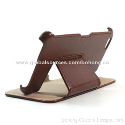 Leather Cases for iPhone 6, PU Lining Inside, Hot Pressed Technology